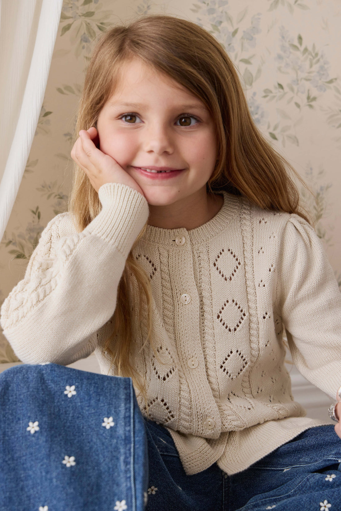 Annabelle Cardigan - Vanilla Childrens Cardigan from Jamie Kay NZ