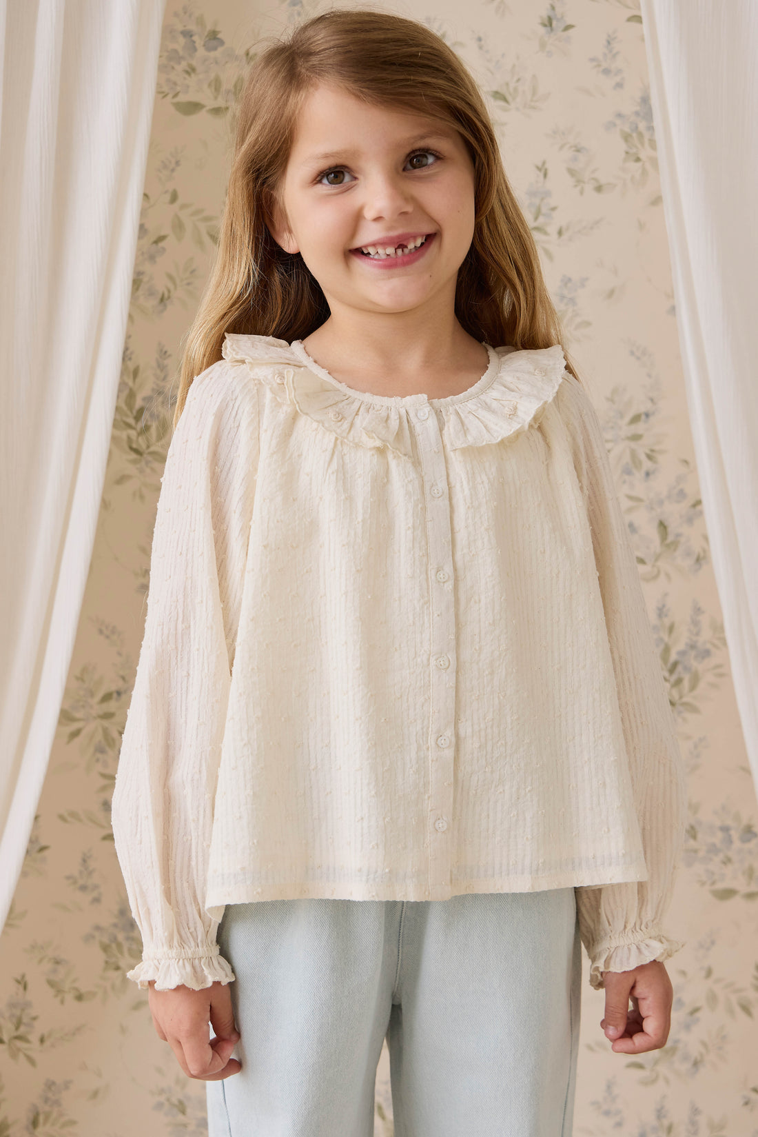 Organic Cotton Cecile Top - Parchment Childrens Top from Jamie Kay NZ