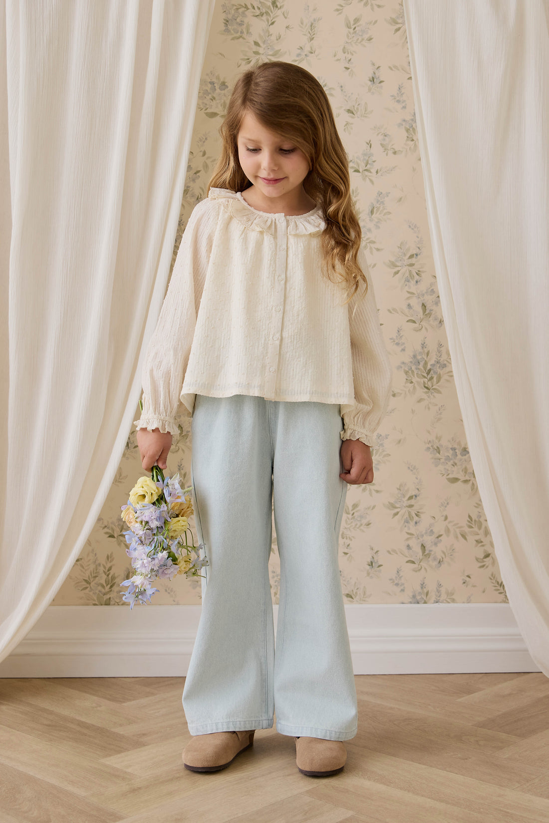 Organic Cotton Cecile Top - Parchment Childrens Top from Jamie Kay NZ