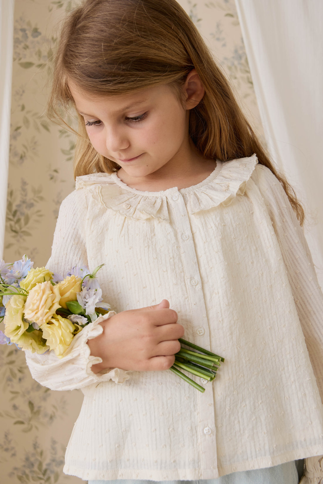 Organic Cotton Cecile Top - Parchment Childrens Top from Jamie Kay NZ