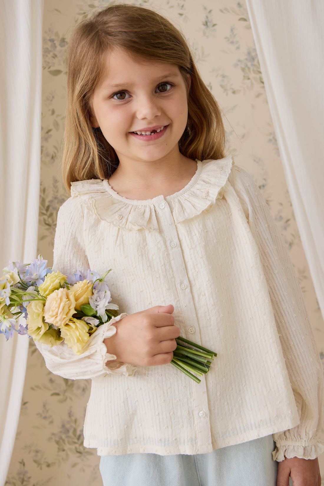 Organic Cotton Cecile Top - Parchment Childrens Top from Jamie Kay NZ