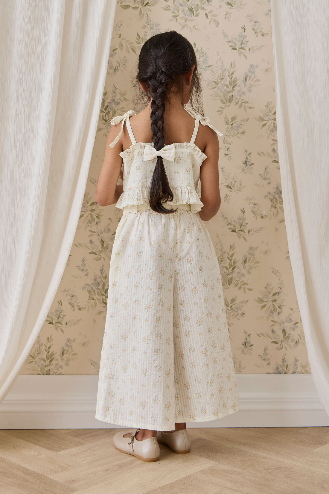 Organic Cotton Cosette Pant - Justine Parchment Childrens Pant from Jamie Kay NZ