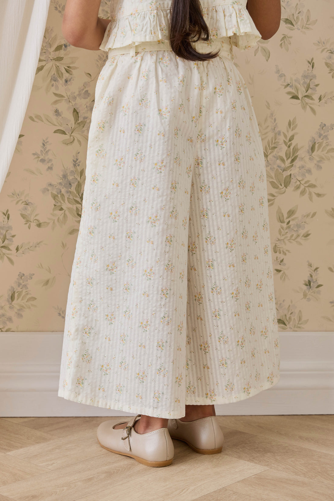 Organic Cotton Cosette Pant - Justine Parchment Childrens Pant from Jamie Kay NZ