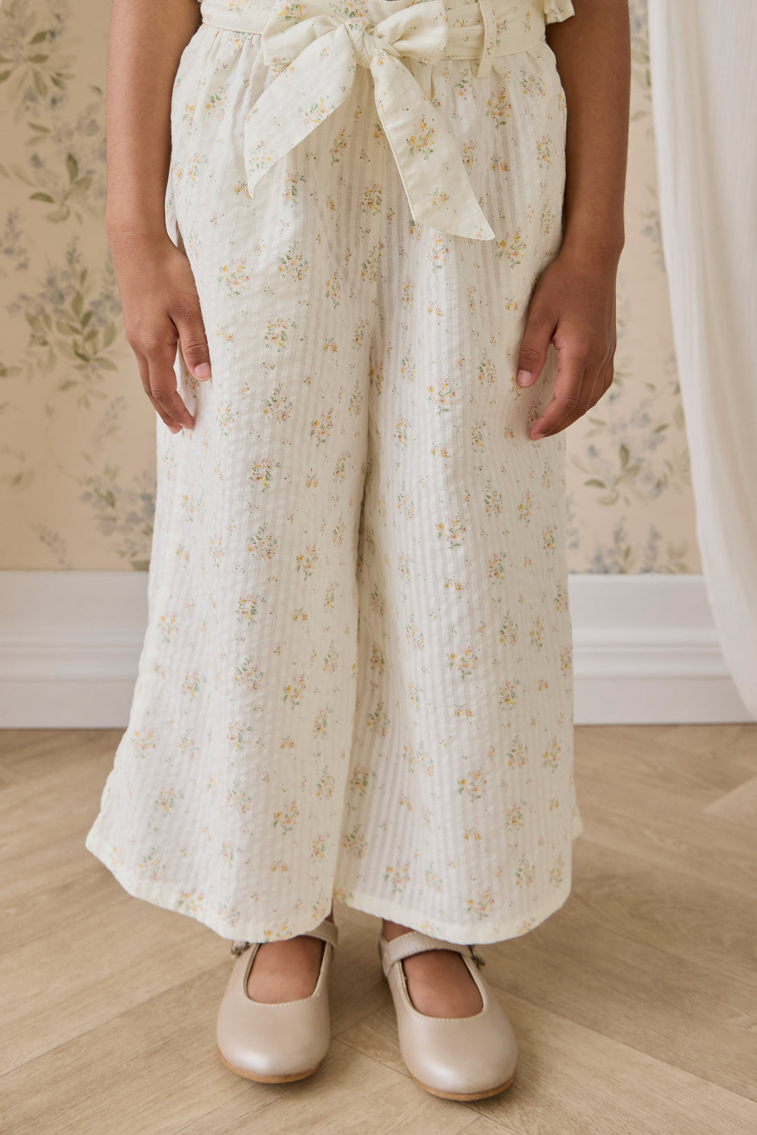 Organic Cotton Cosette Pant - Justine Parchment Childrens Pant from Jamie Kay NZ