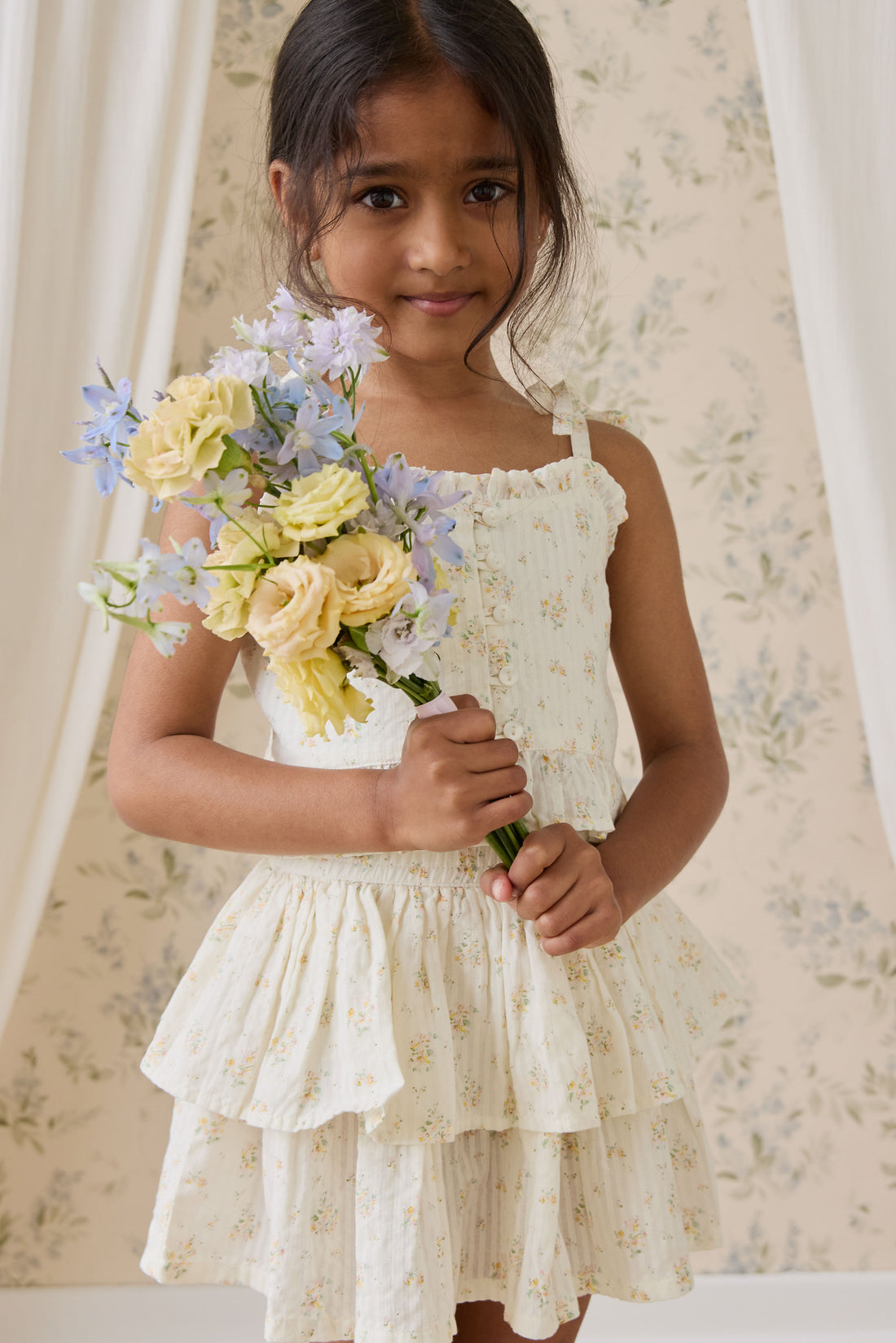 Organic Cotton Cosette Skirt - Justine Parchment Childrens Skirt from Jamie Kay NZ