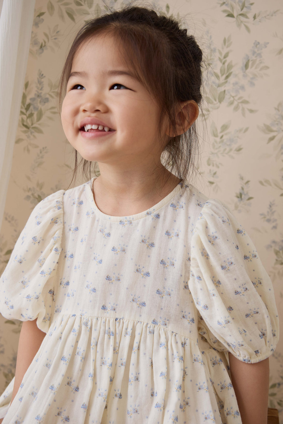 Organic Cotton Muslin Frannie Dress - Molly Blue Childrens Dress from Jamie Kay NZ