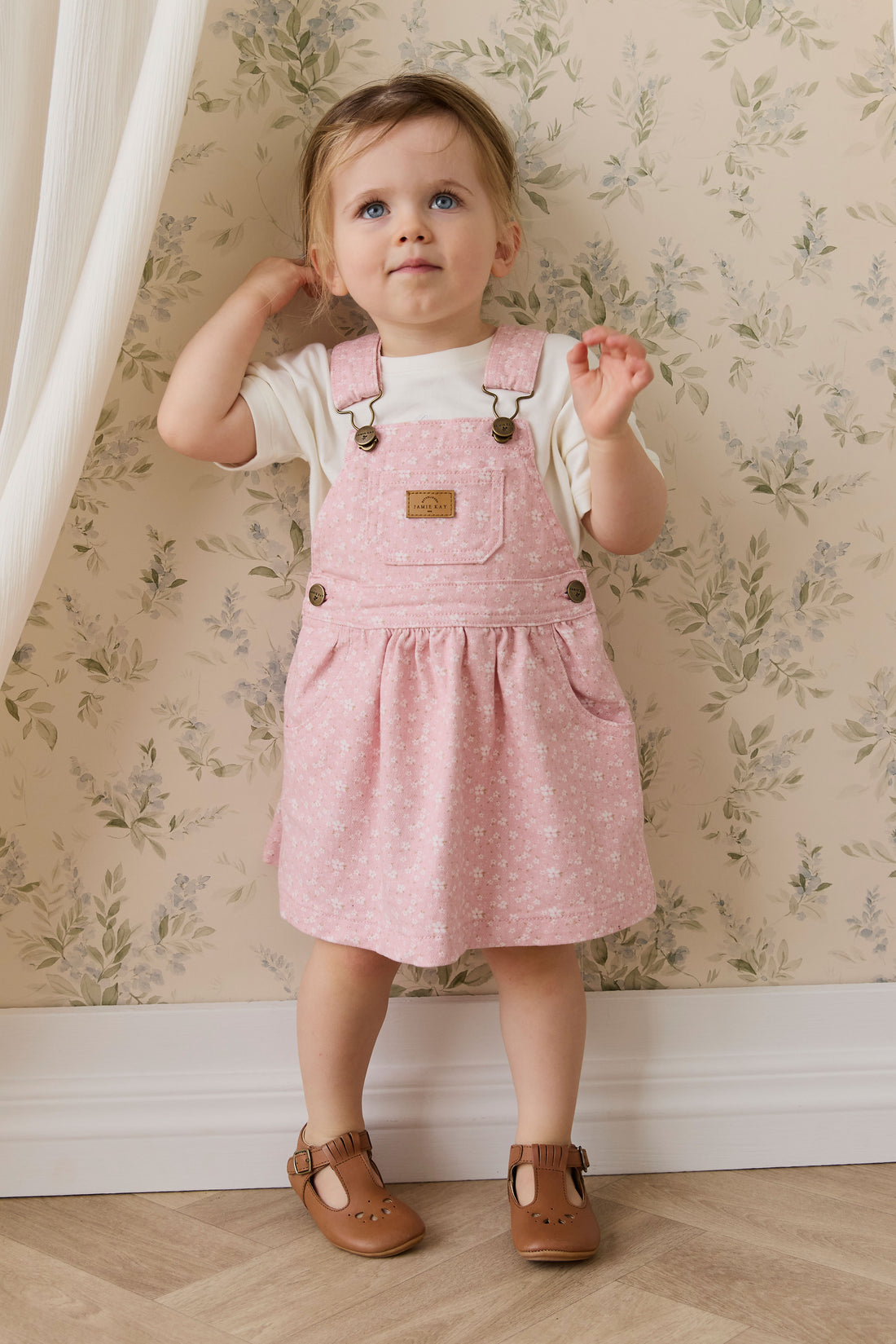 Norah Overall Dress - Paula Powder Childrens Dress from Jamie Kay NZ