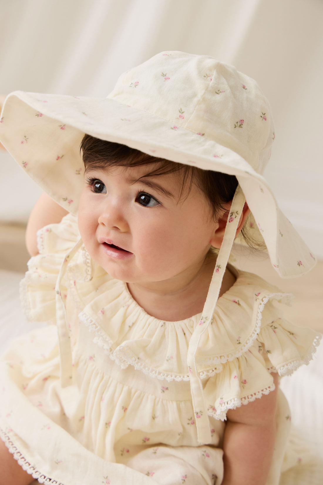 Organic Cotton Muslin Noelle Hat - Willow Rose Childrens Hat from Jamie Kay NZ