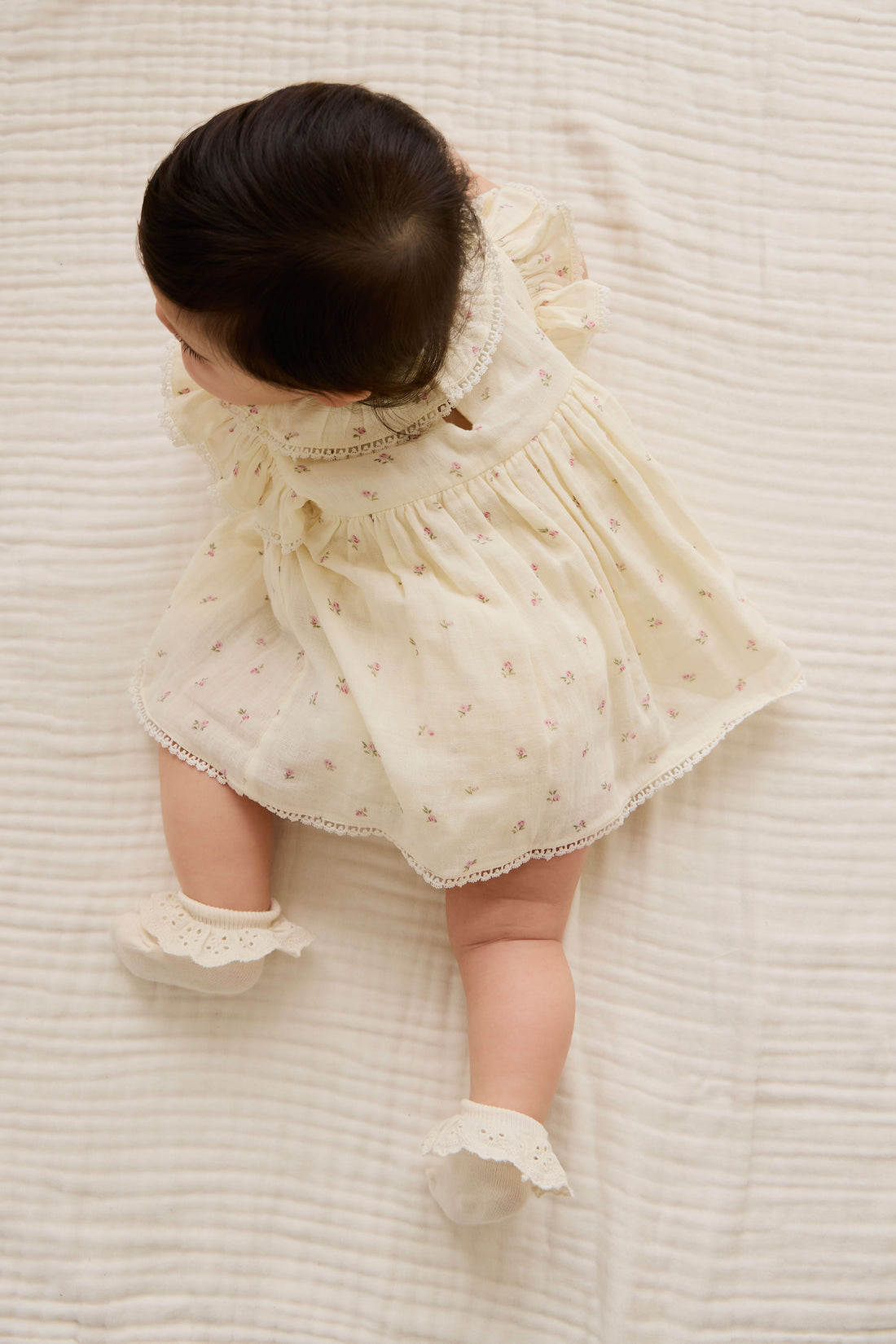 Organic Cotton Muslin Frannie Playsuit - Willow Rose Childrens Playsuit from Jamie Kay NZ