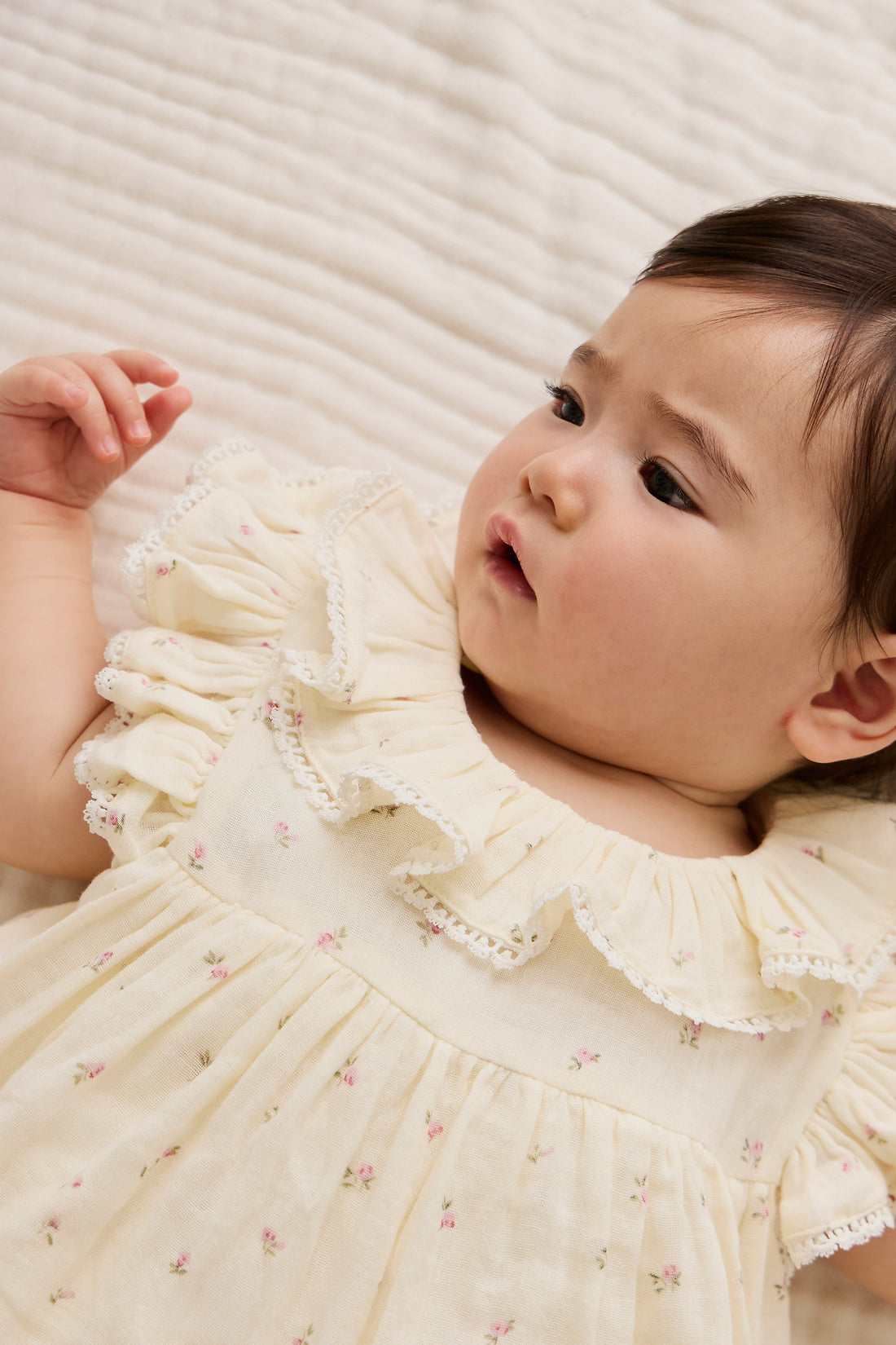 Organic Cotton Muslin Frannie Playsuit - Willow Rose Childrens Playsuit from Jamie Kay NZ