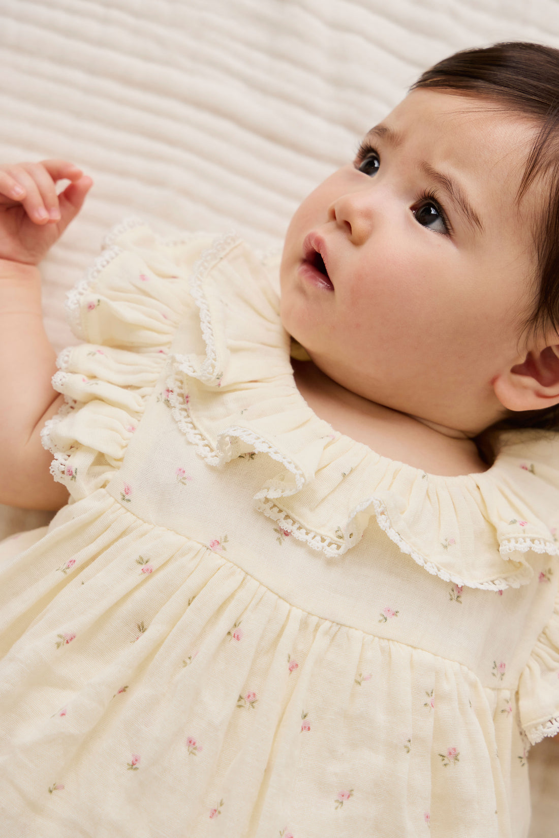 Organic Cotton Muslin Frannie Playsuit - Willow Rose Childrens Playsuit from Jamie Kay NZ