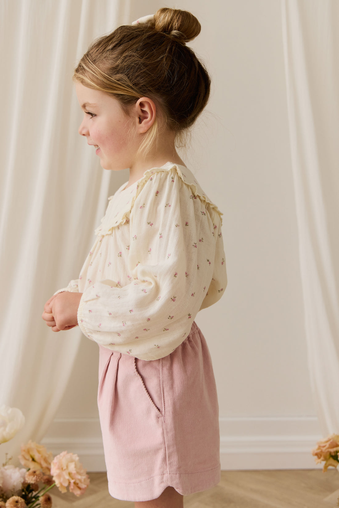 Organic Cotton Muslin Amira Blouse - Willow Rose Childrens Top from Jamie Kay NZ