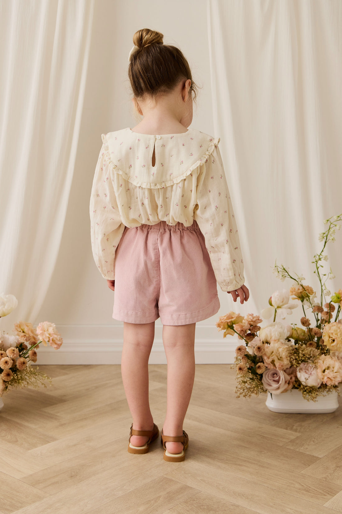 Organic Cotton Muslin Amira Blouse - Willow Rose Childrens Top from Jamie Kay NZ