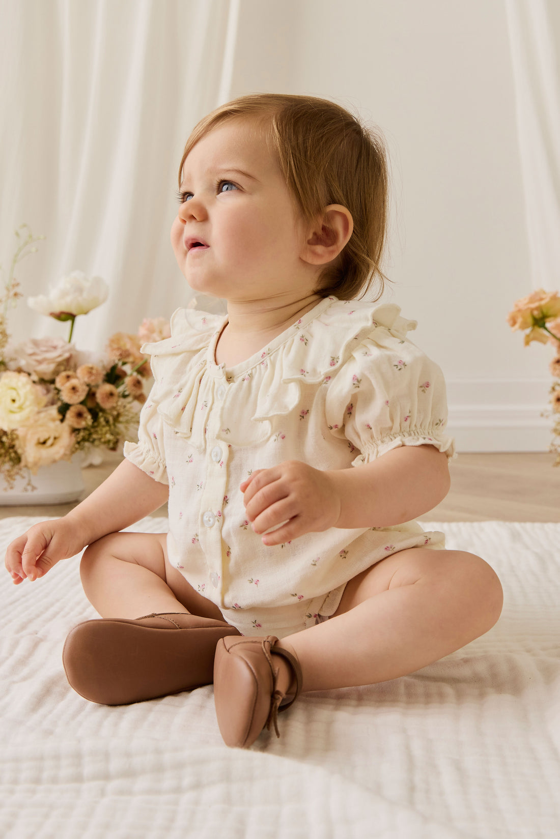 Organic Cotton Muslin Alora Top - Willow Rose Childrens Top from Jamie Kay NZ