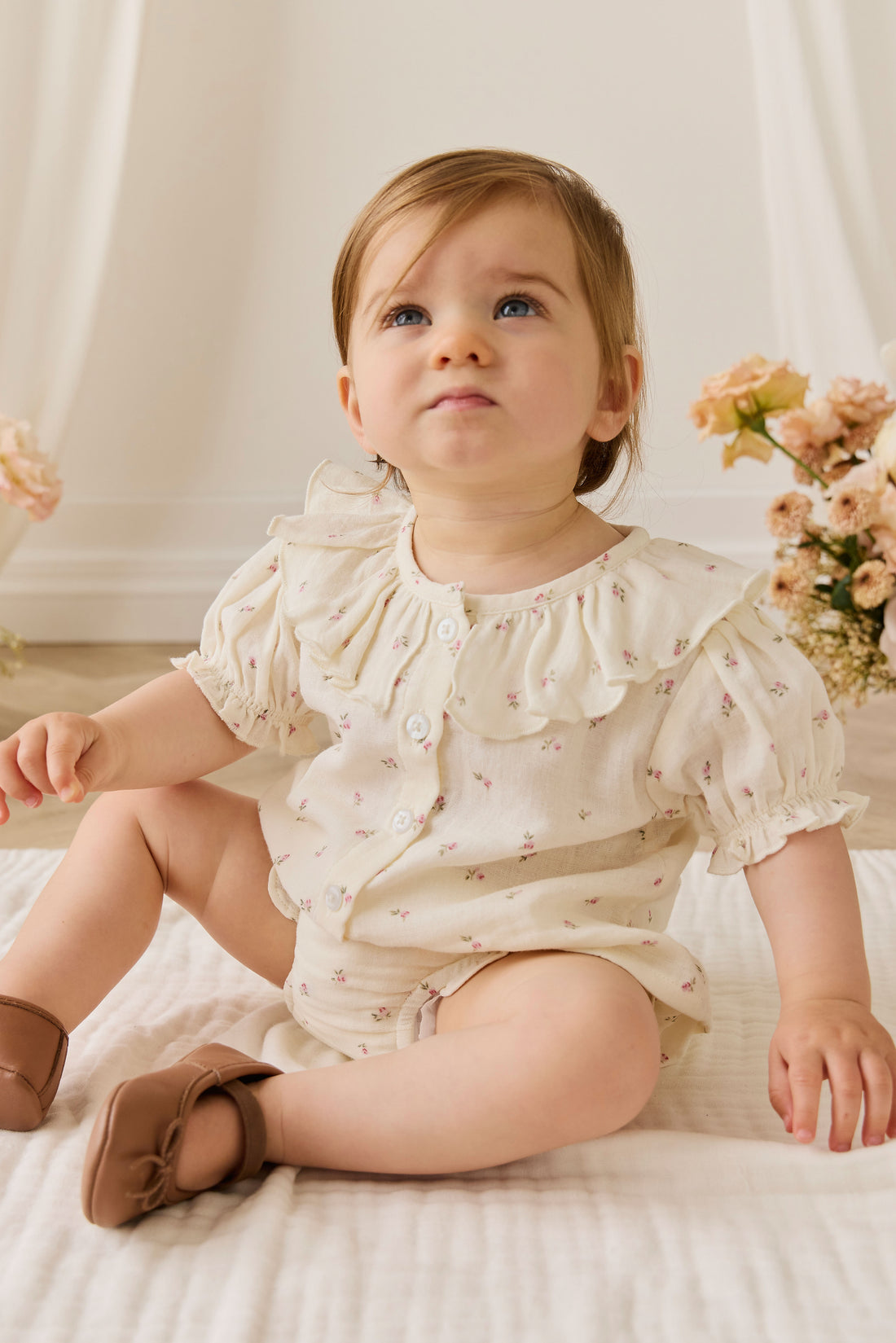 Organic Cotton Muslin Alora Top - Willow Rose Childrens Top from Jamie Kay NZ