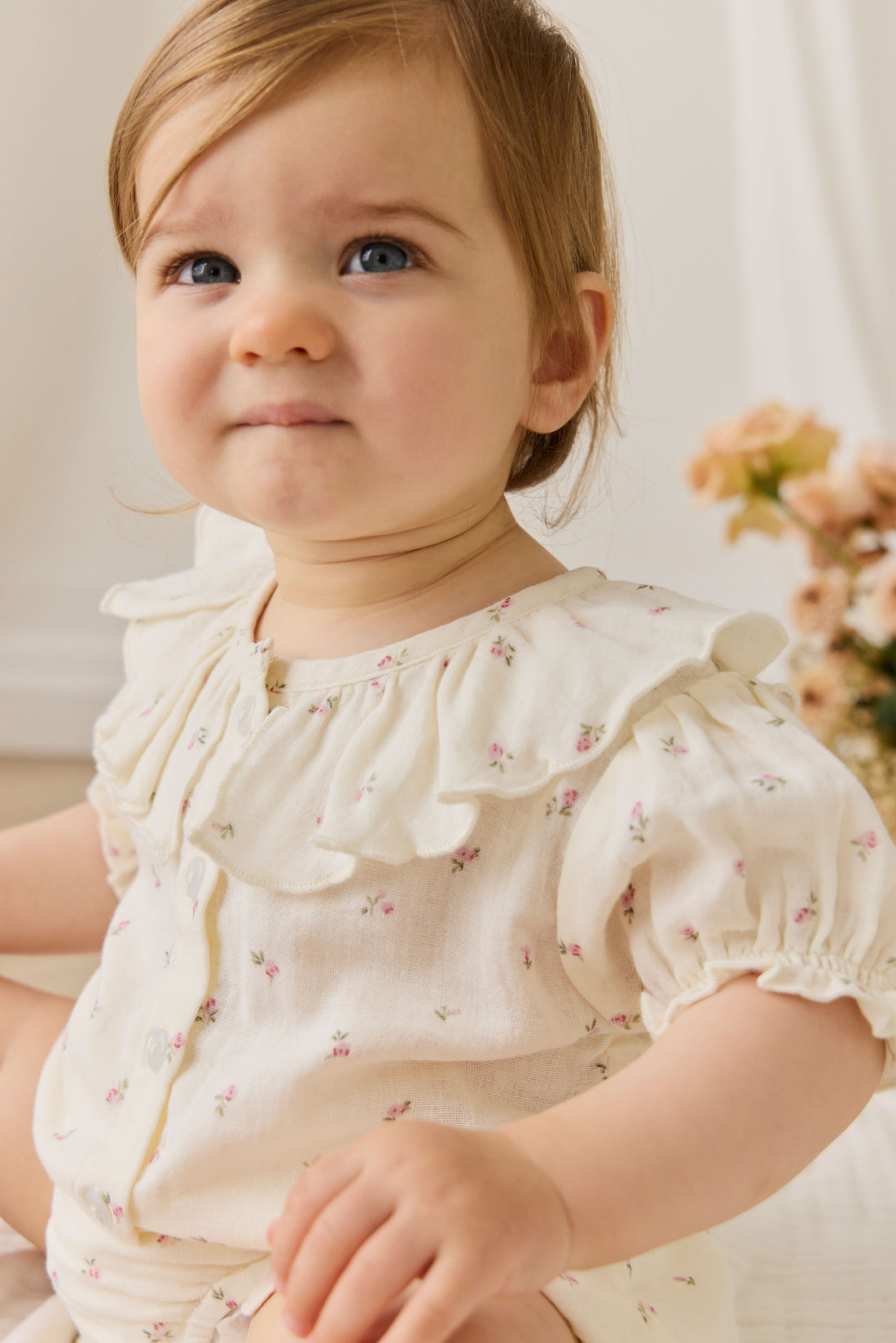 Organic Cotton Muslin Alora Top - Willow Rose Childrens Top from Jamie Kay NZ