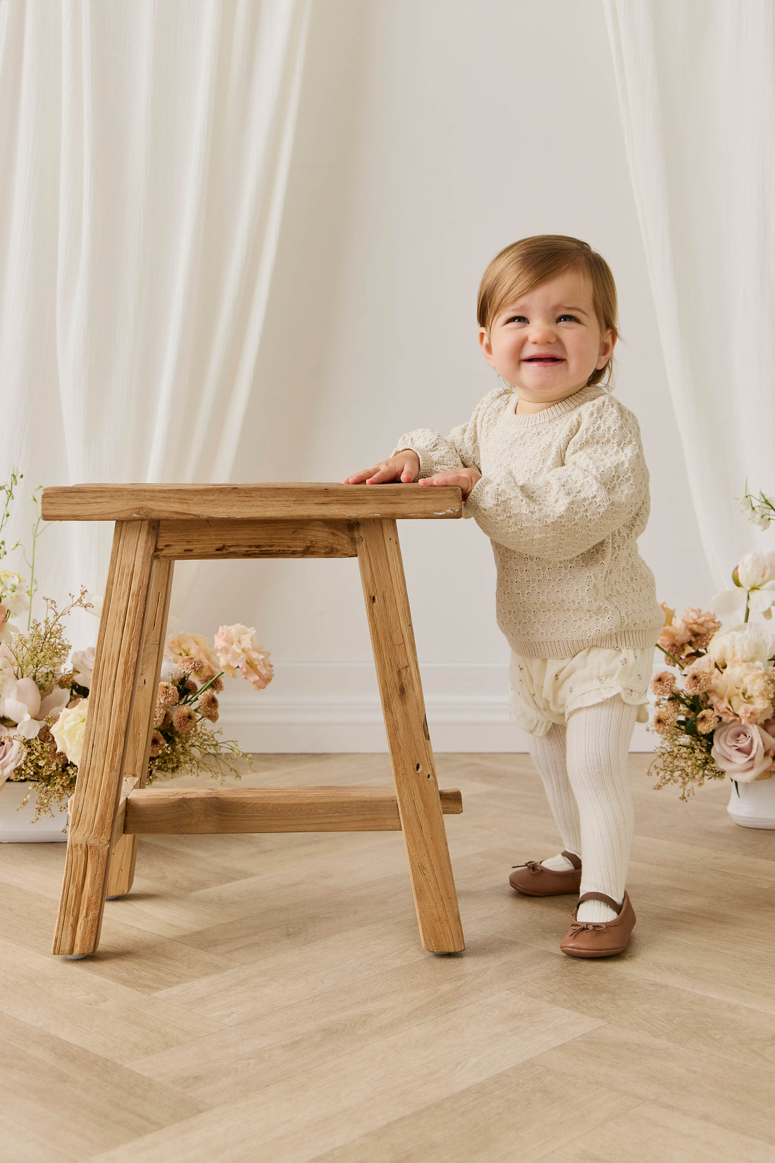 Organic Cotton Muslin Frill Bloomer - Willow Rose Childrens Bloomer from Jamie Kay NZ