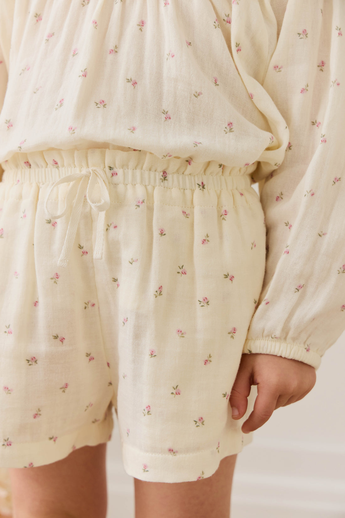 Organic Cotton Muslin Selah Short - Willow Rose Childrens Shorts from Jamie Kay NZ
