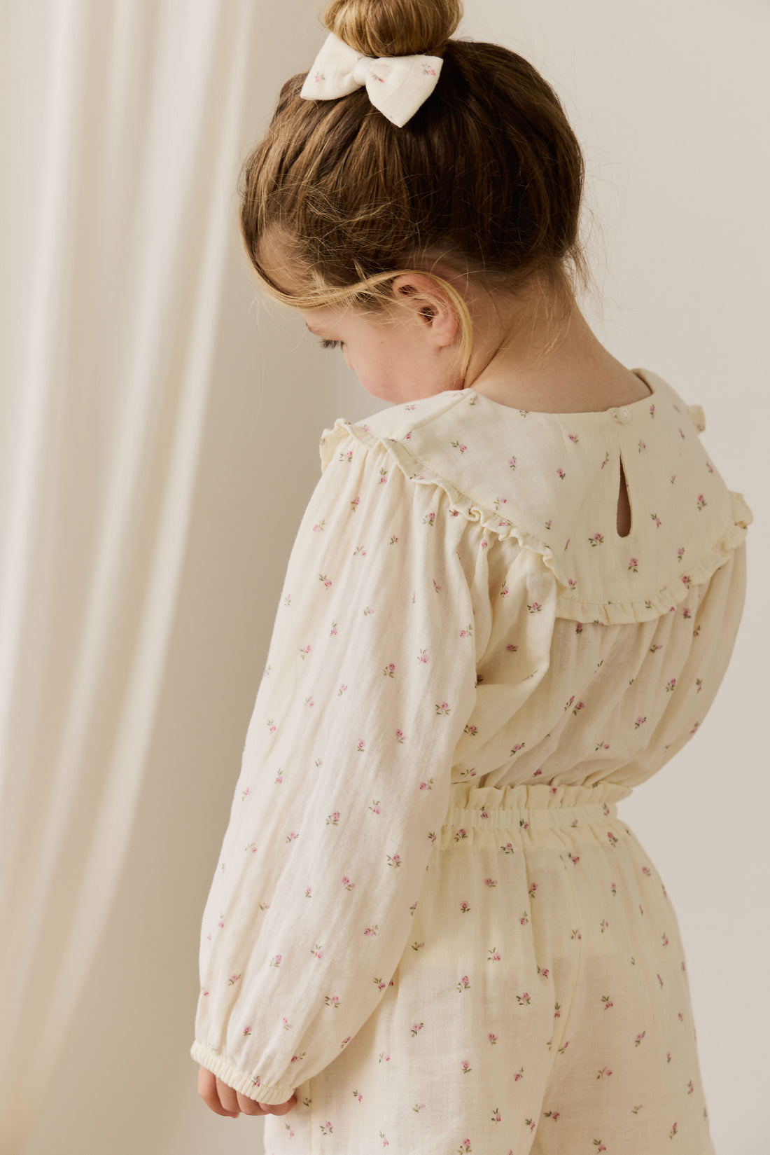 Organic Cotton Muslin Amira Blouse - Willow Rose Childrens Top from Jamie Kay NZ