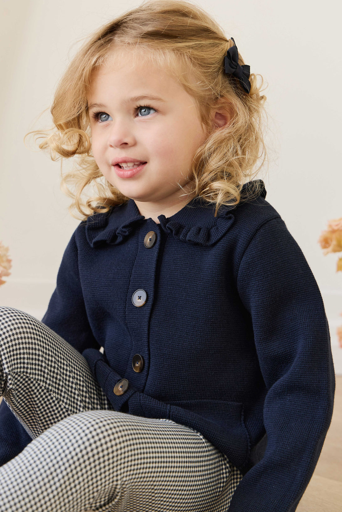Organic Cotton Everyday Legging - Dash Gingham Navy Childrens Legging from Jamie Kay NZ