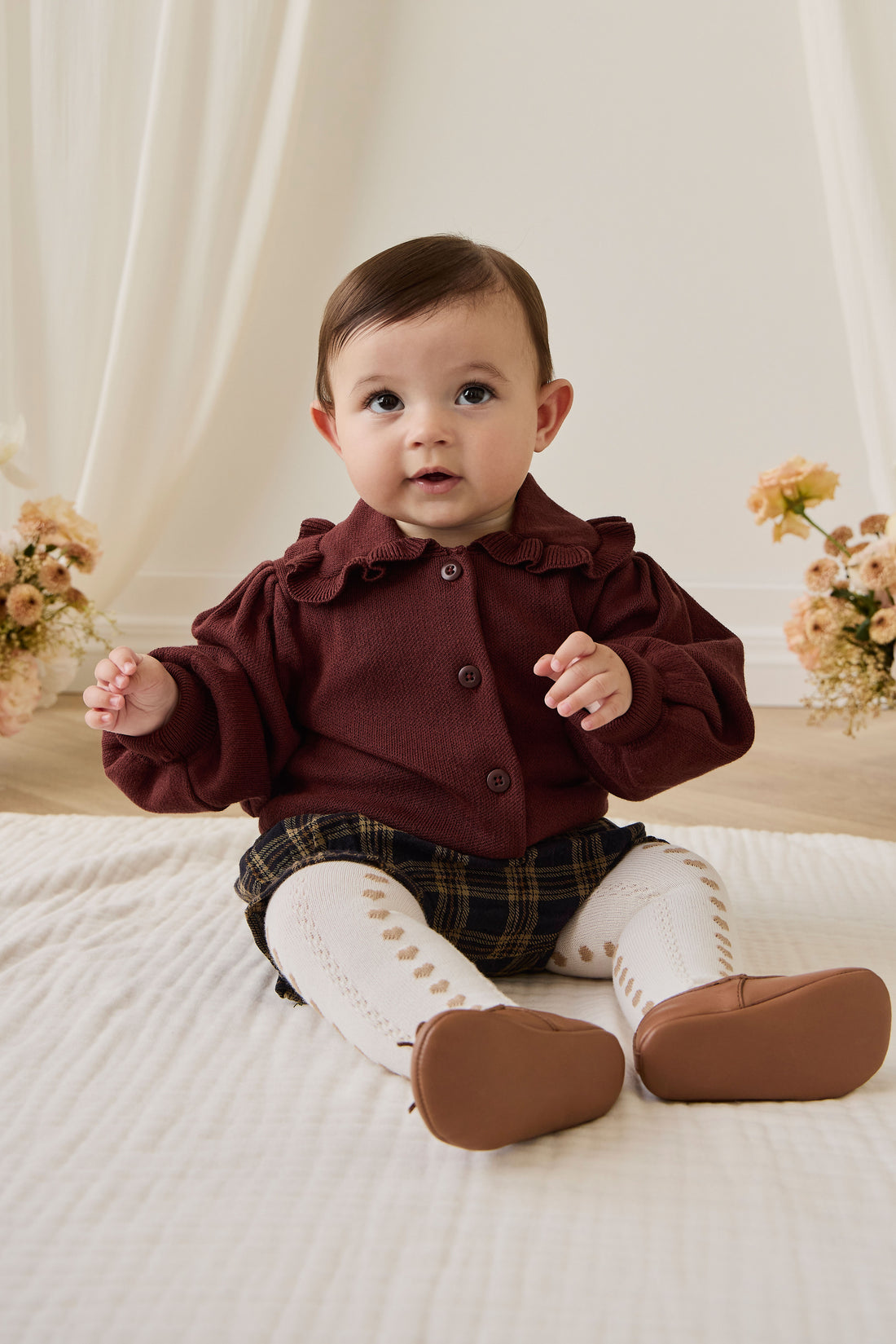 Organic Cotton Frill Bloomer - Woodland Check Childrens Bloomer from Jamie Kay NZ