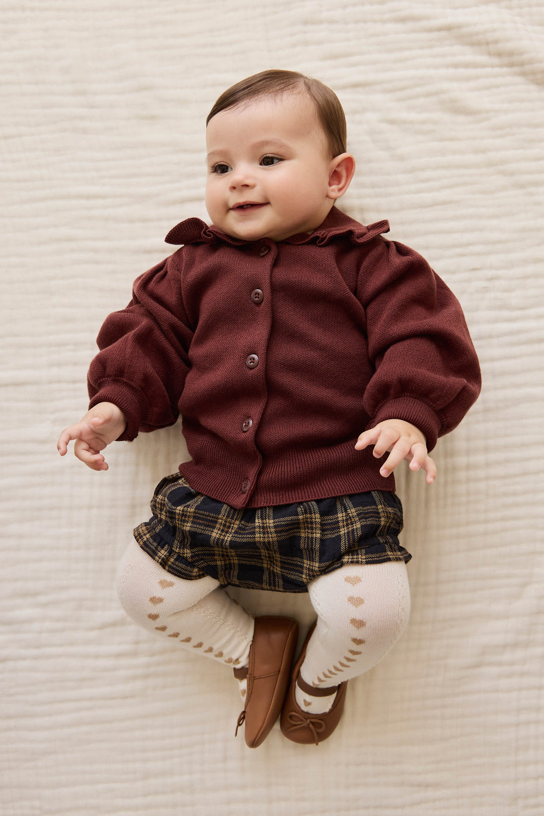 Organic Cotton Frill Bloomer - Woodland Check Childrens Bloomer from Jamie Kay NZ