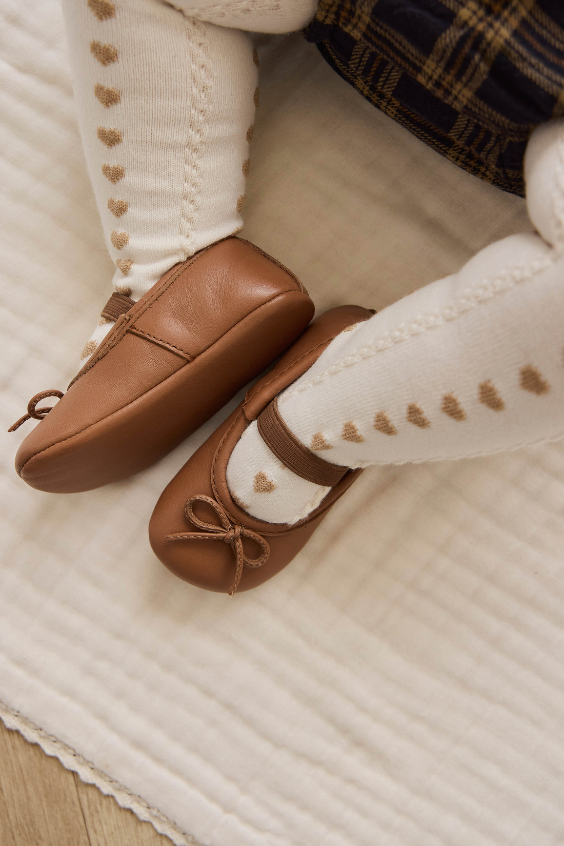 Bowie Baby Ballerinas - Camel Childrens Footwear from Jamie Kay NZ