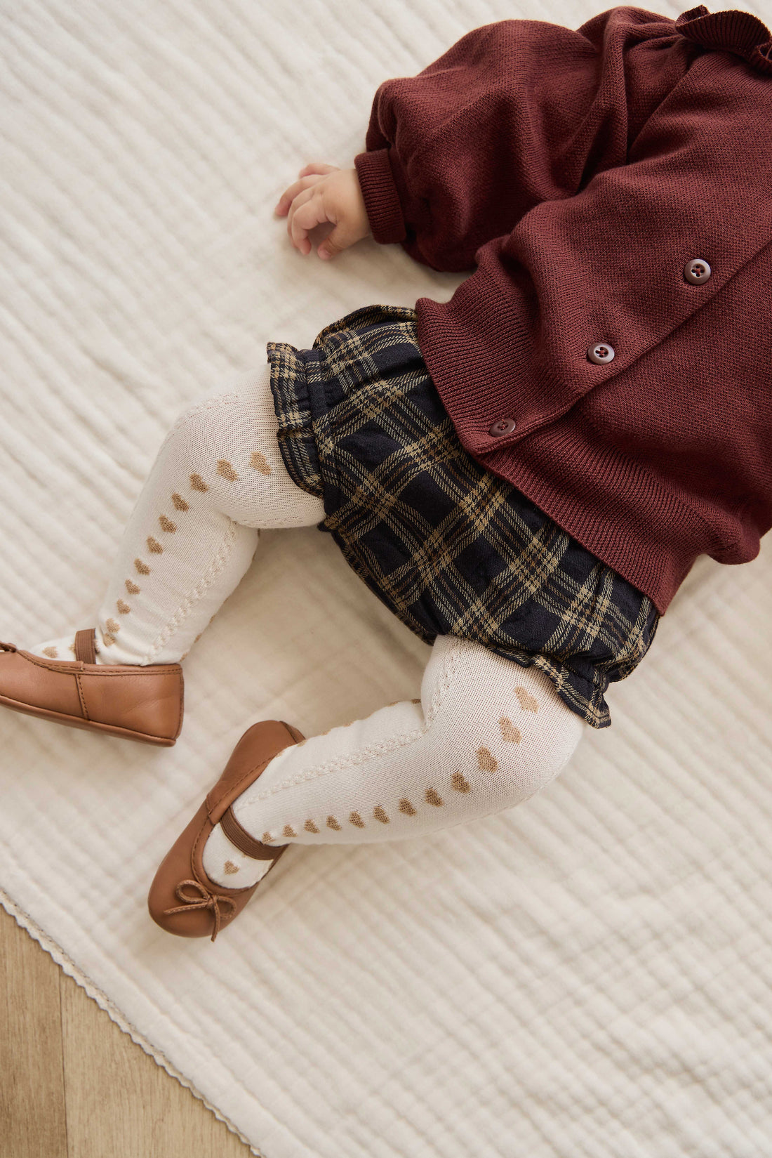 Organic Cotton Frill Bloomer - Woodland Check Childrens Bloomer from Jamie Kay NZ