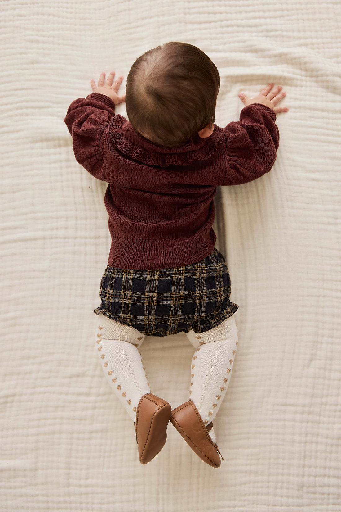 Organic Cotton Frill Bloomer - Woodland Check Childrens Bloomer from Jamie Kay NZ