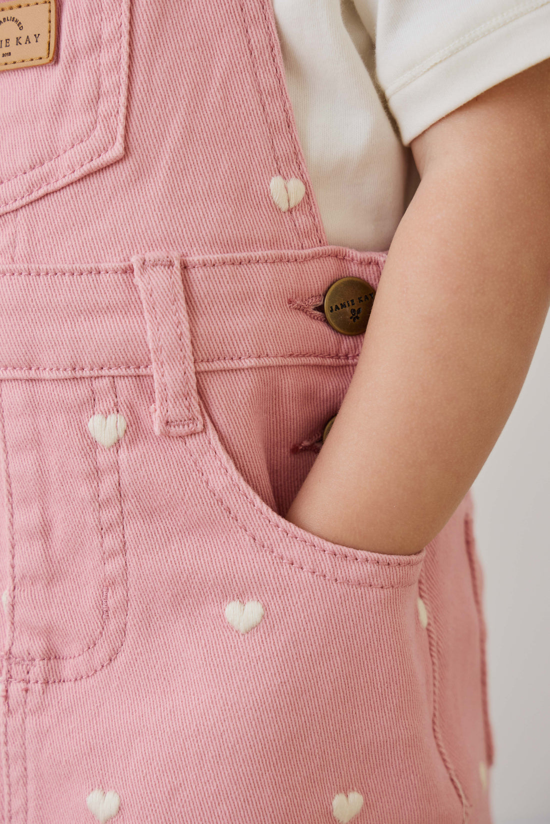 Classic Overall Dress - Petite Heart Rose Childrens Dress from Jamie Kay NZ