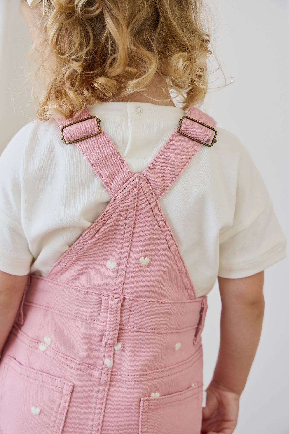 Classic Overall Dress - Petite Heart Rose Childrens Dress from Jamie Kay NZ