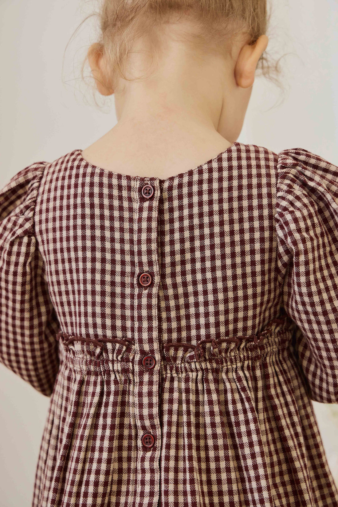 Organic Cotton Cecile Dress - Cinnamon Gingham Childrens Dress from Jamie Kay NZ