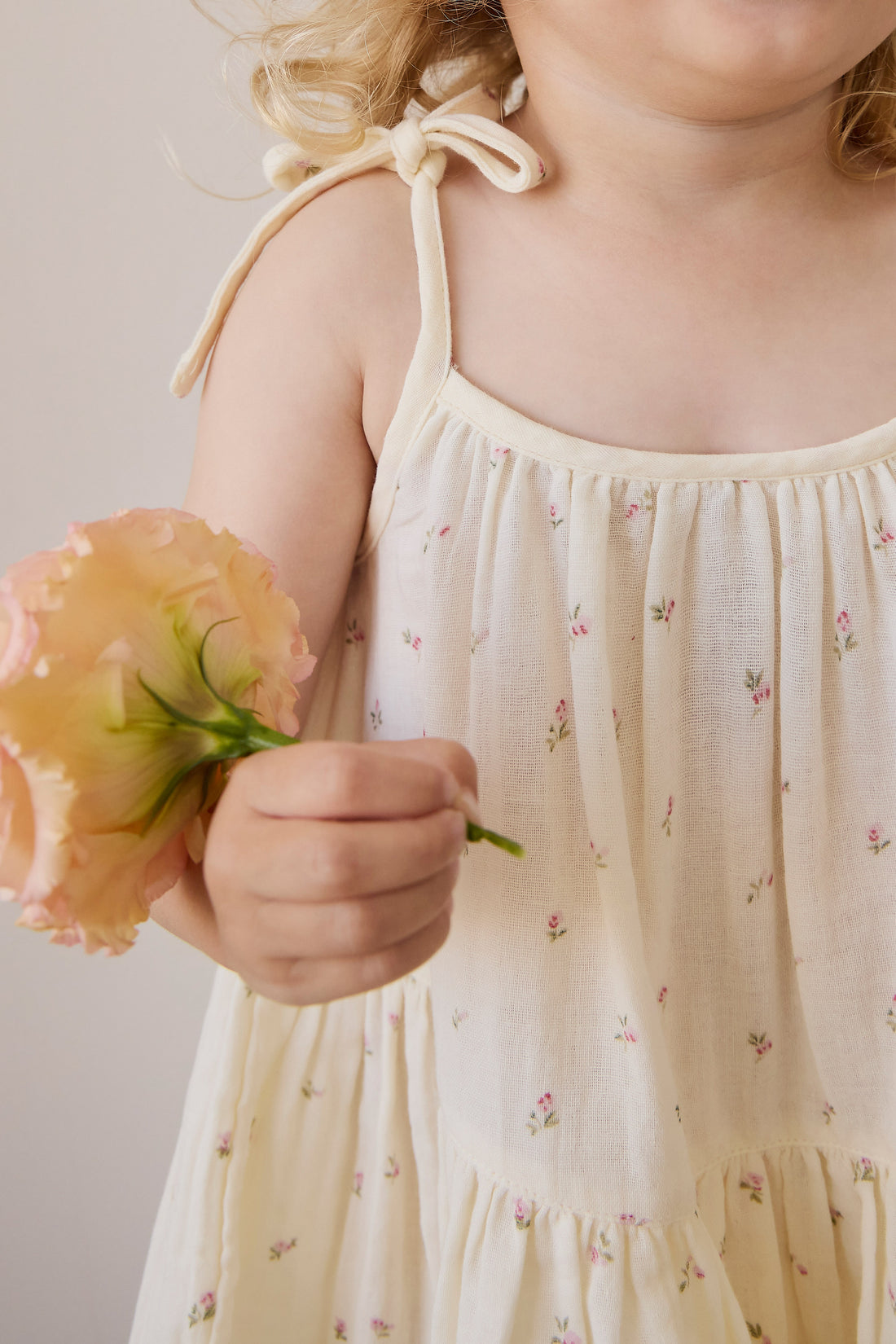 Organic Cotton Muslin Winnie Dress - Willow Rose Childrens Dress from Jamie Kay NZ