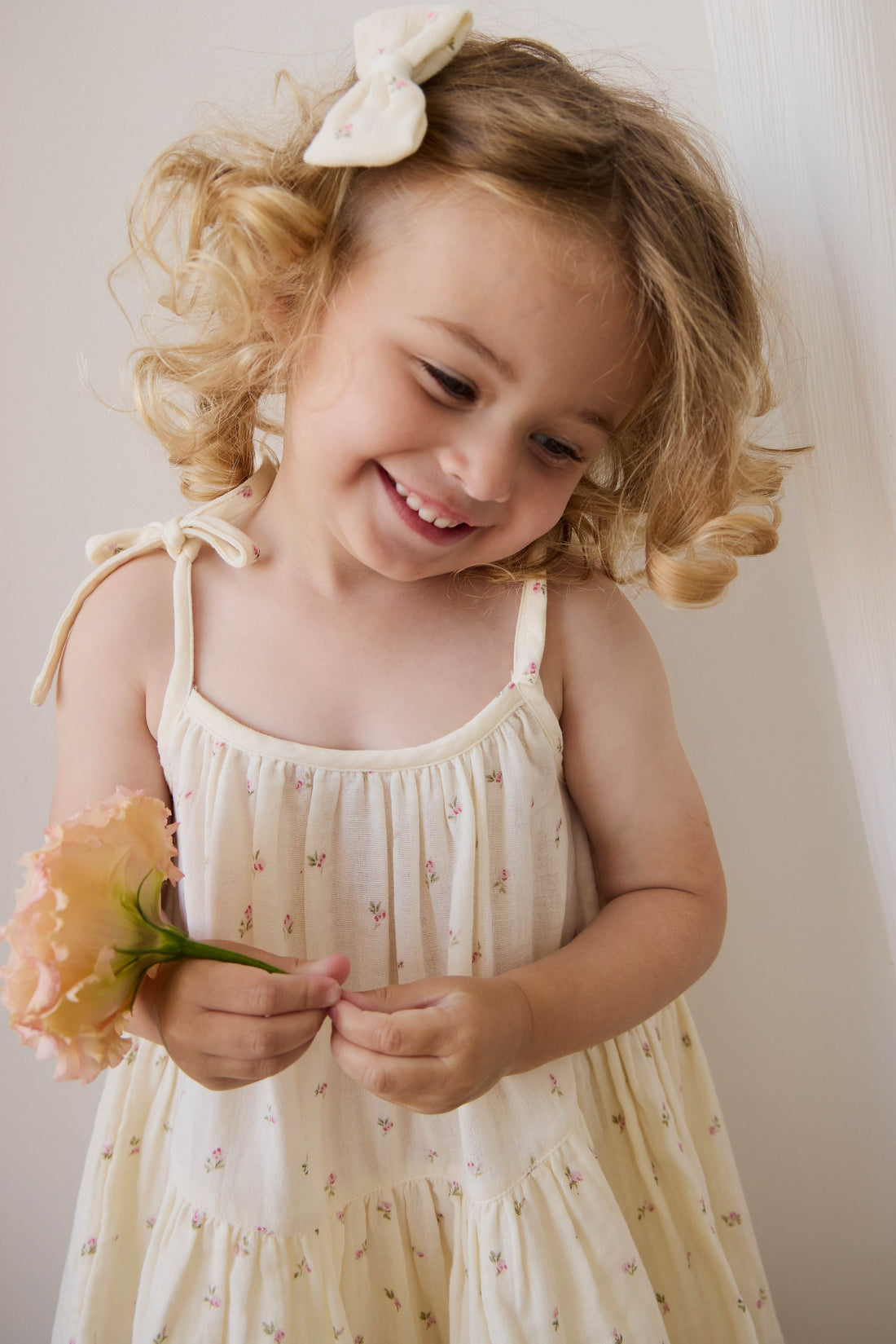 Organic Cotton Muslin Winnie Dress - Willow Rose Childrens Dress from Jamie Kay NZ