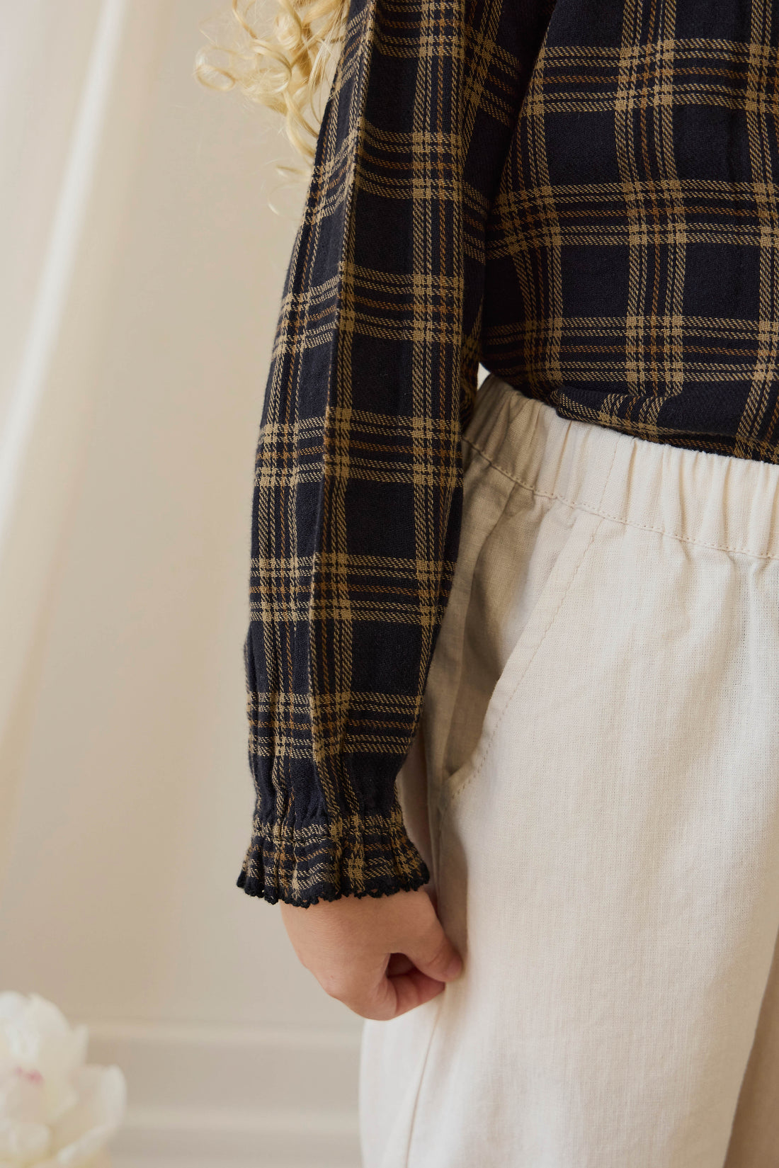 Organic Cotton Cecile Top - Woodland Check Childrens Top from Jamie Kay NZ