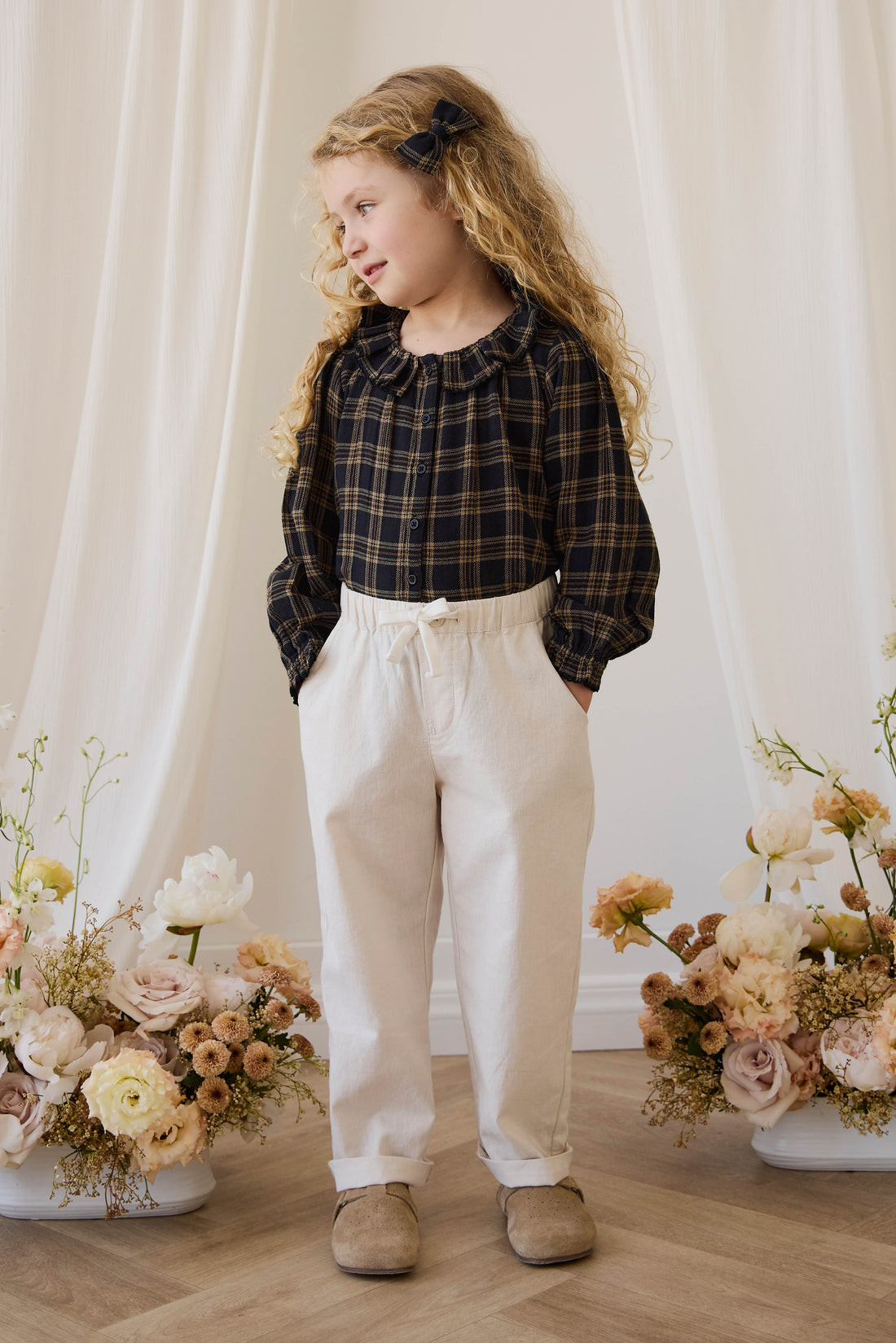 Organic Cotton Cecile Top - Woodland Check Childrens Top from Jamie Kay NZ