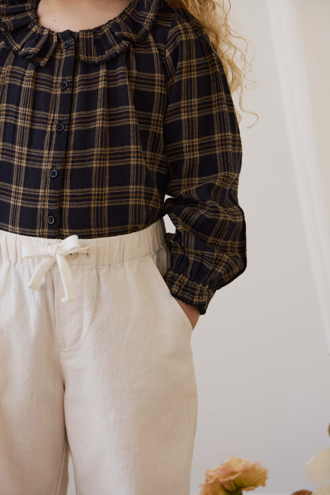 Organic Cotton Cecile Top - Woodland Check Childrens Top from Jamie Kay NZ