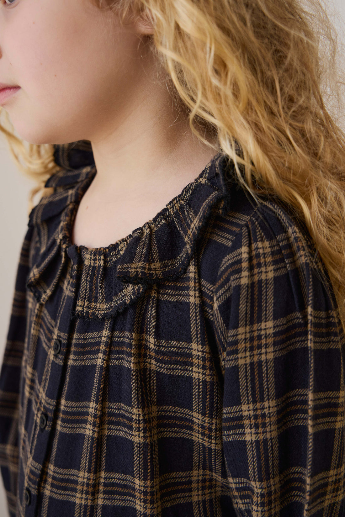 Organic Cotton Cecile Top - Woodland Check Childrens Top from Jamie Kay NZ