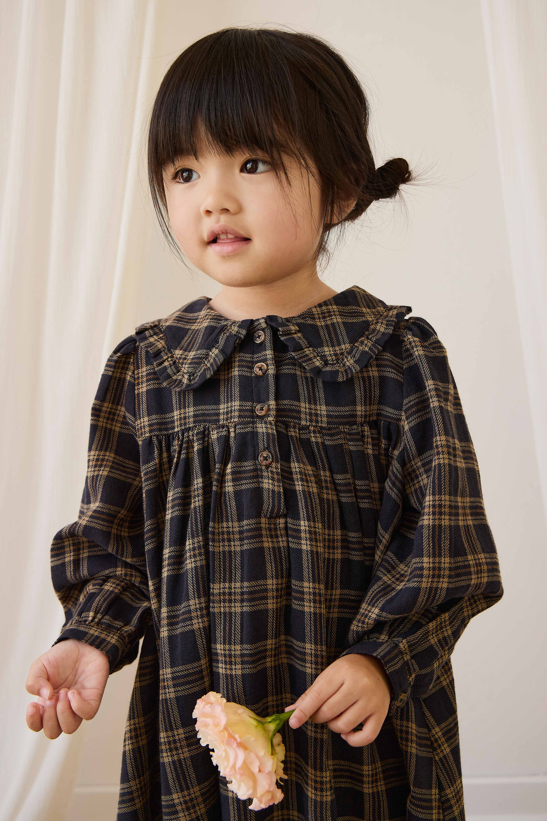 Organic Cotton Ira Dress - Woodland Check Childrens Dress from Jamie Kay NZ