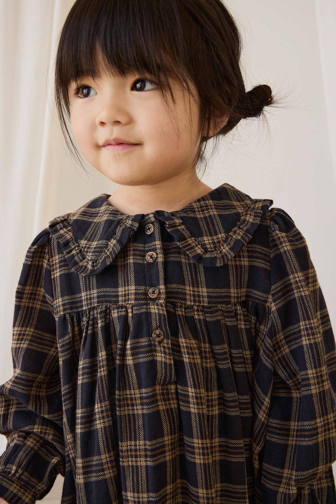 Organic Cotton Ira Dress - Woodland Check Childrens Dress from Jamie Kay NZ