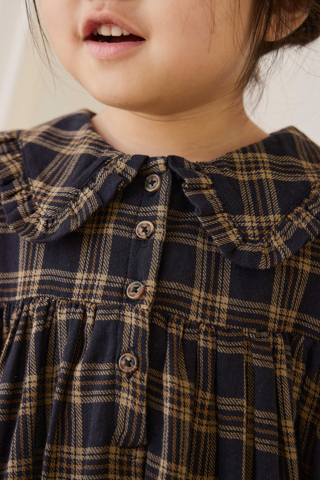 Organic Cotton Ira Dress - Woodland Check Childrens Dress from Jamie Kay NZ