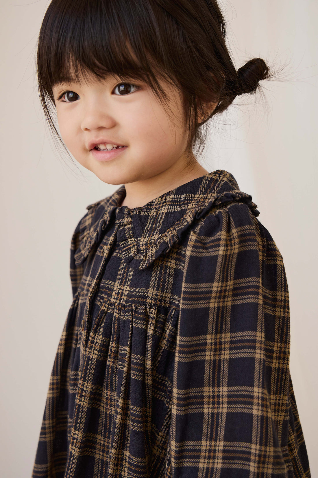 Organic Cotton Ira Dress - Woodland Check Childrens Dress from Jamie Kay NZ
