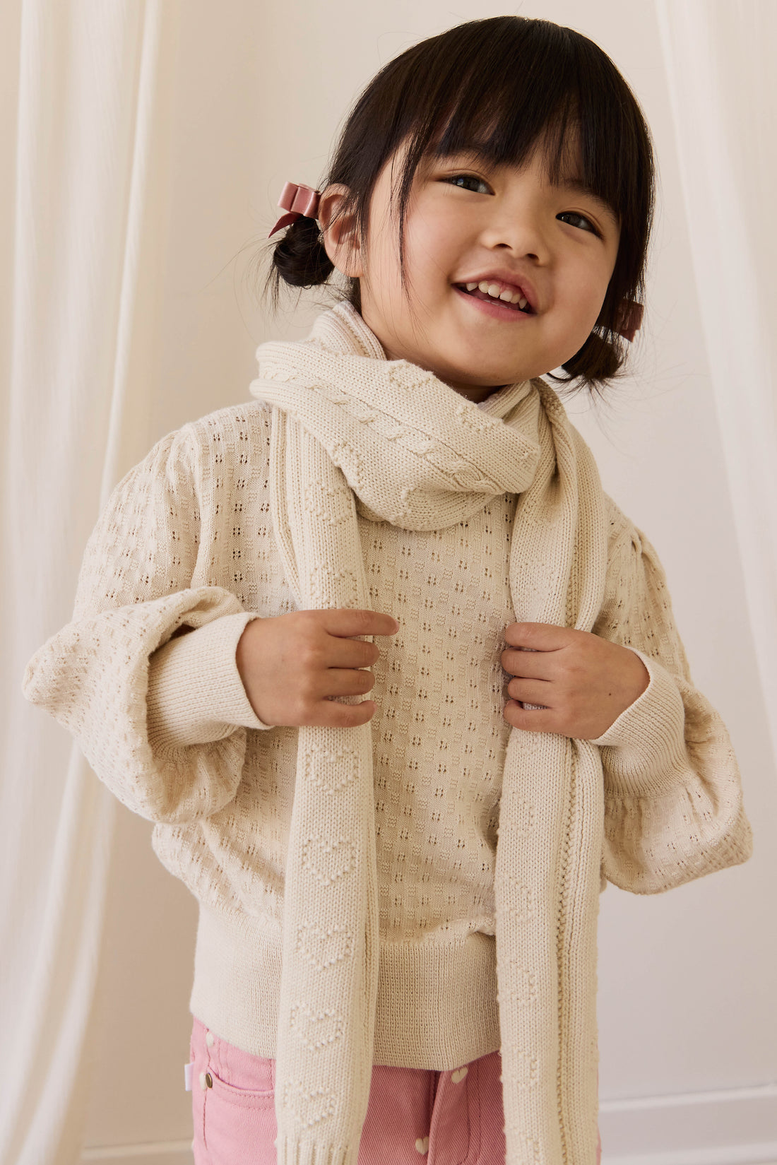 Lindsay Scarf - Vanilla Childrens Scarf from Jamie Kay NZ