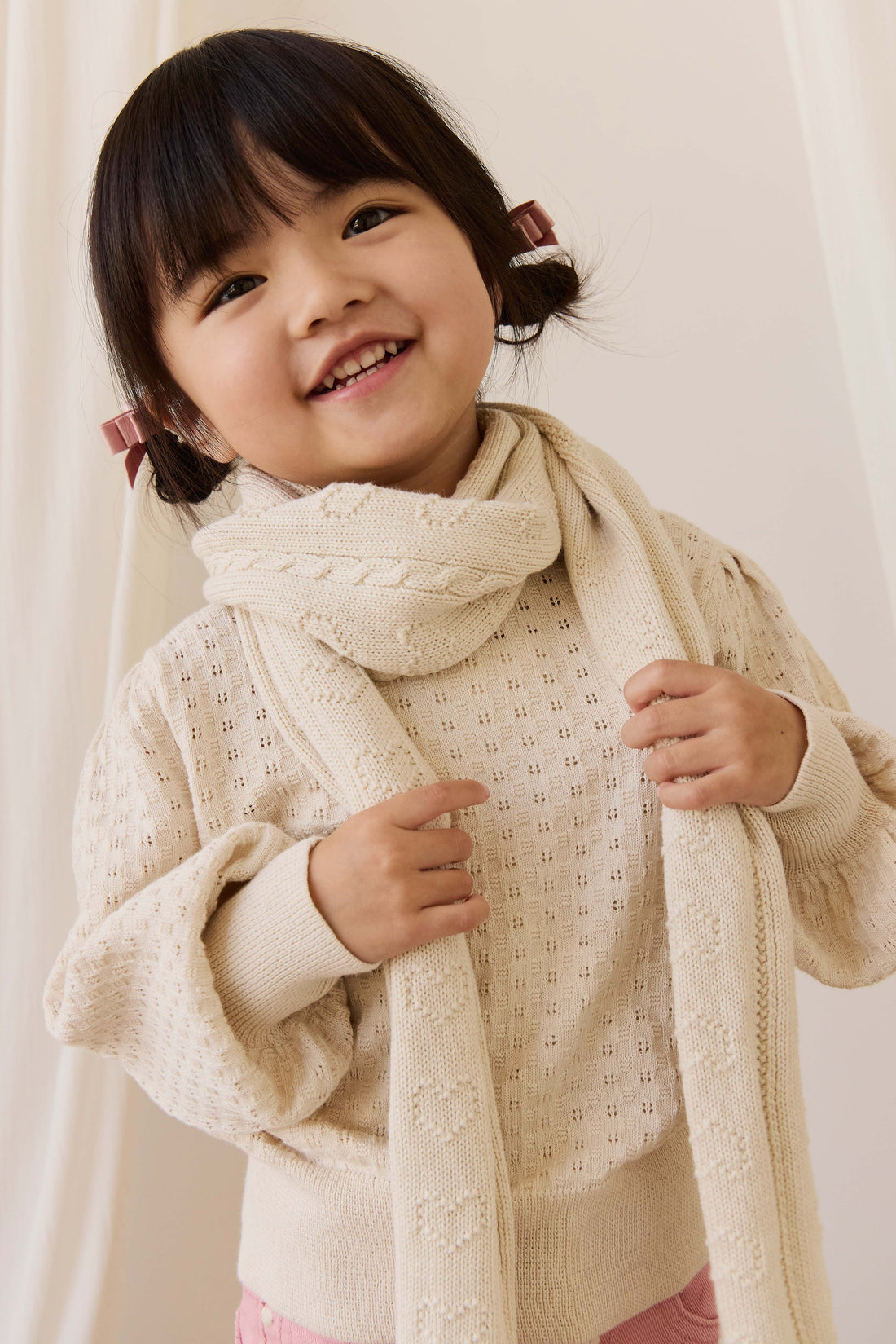 Lindsay Scarf - Vanilla Childrens Scarf from Jamie Kay NZ