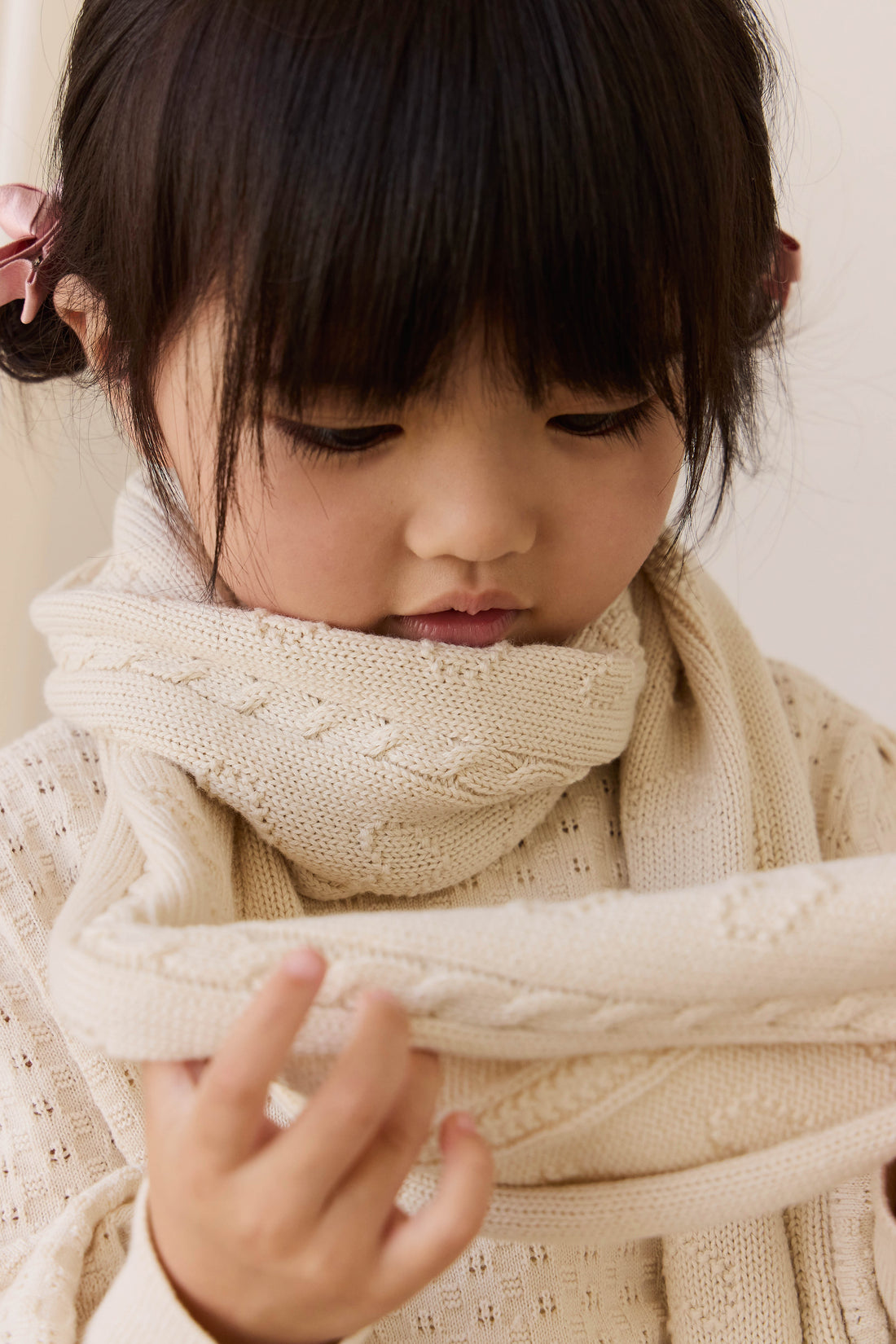 Lindsay Scarf - Vanilla Childrens Scarf from Jamie Kay NZ