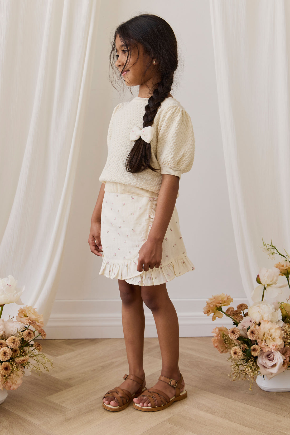 Organic Cotton Muslin Celine Skirt - Willow Rose Childrens Skirt from Jamie Kay NZ