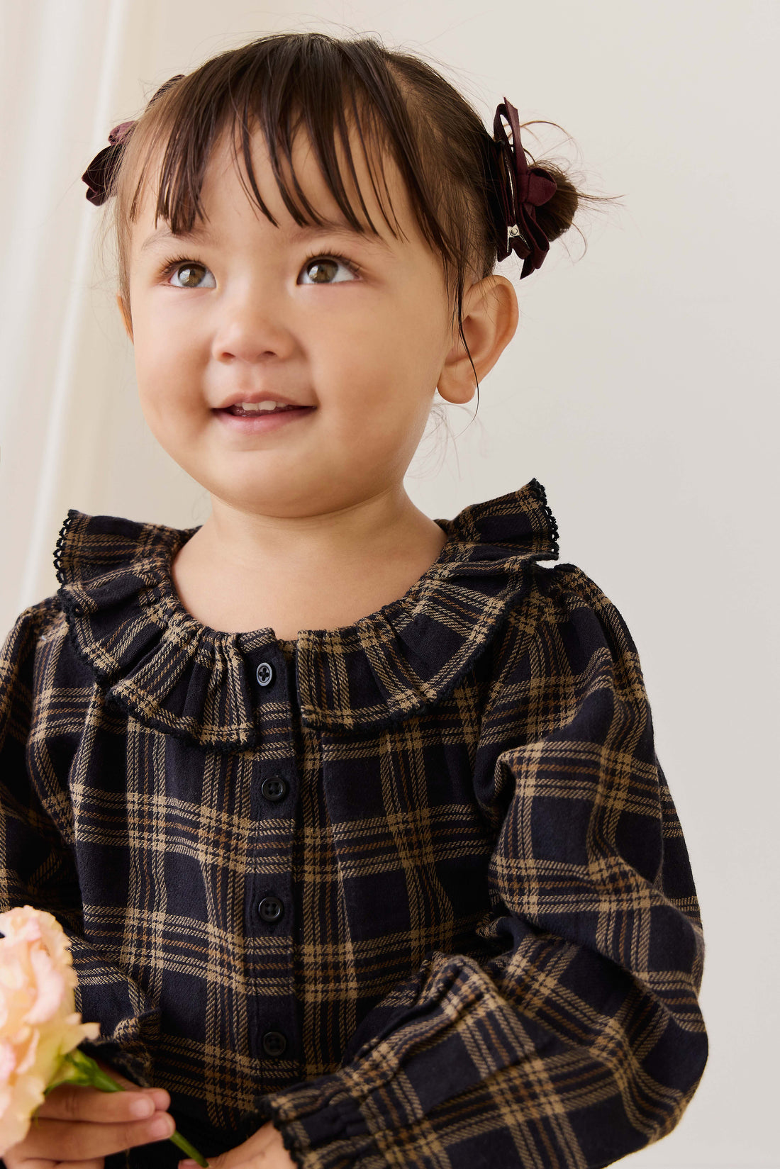 Organic Cotton Cecile Top - Woodland Check Childrens Top from Jamie Kay NZ