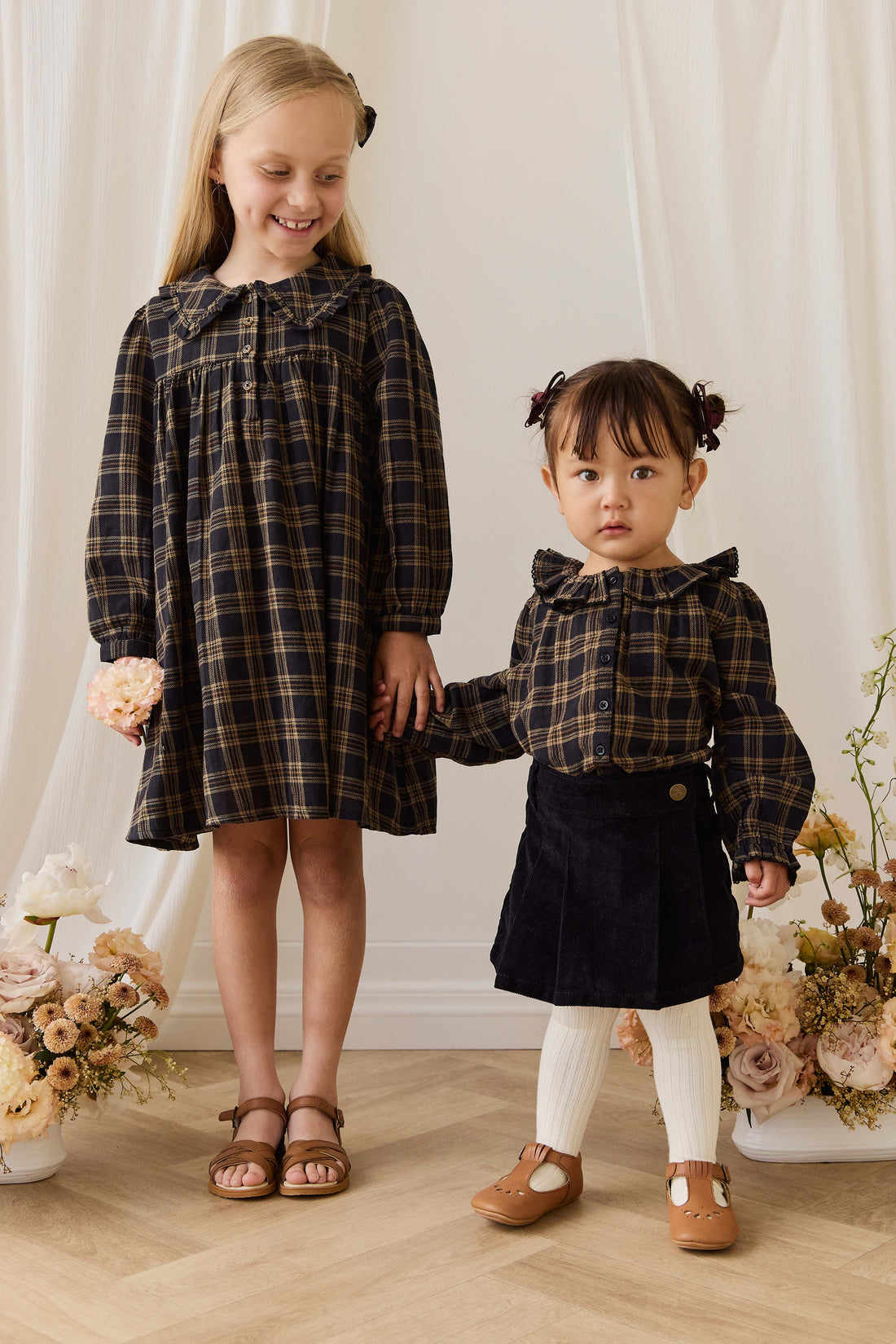 Organic Cotton Cecile Top - Woodland Check Childrens Top from Jamie Kay NZ