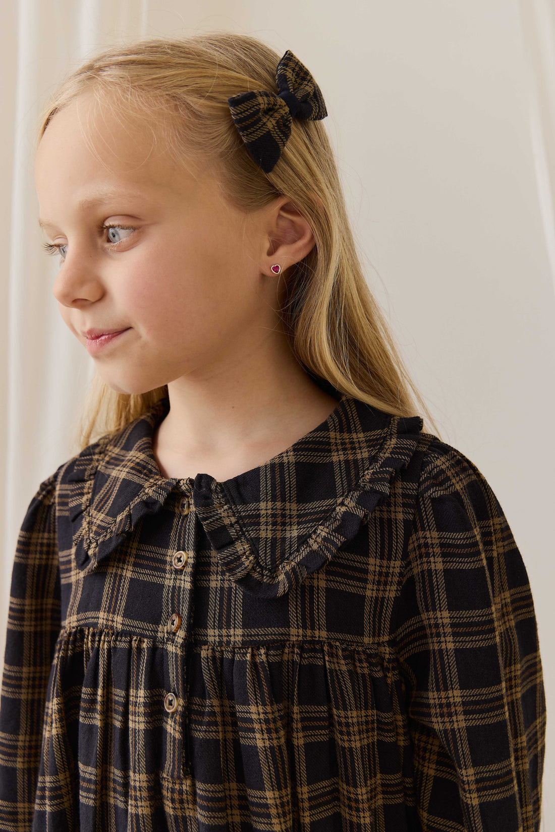 Organic Cotton Ira Dress - Woodland Check Childrens Dress from Jamie Kay NZ