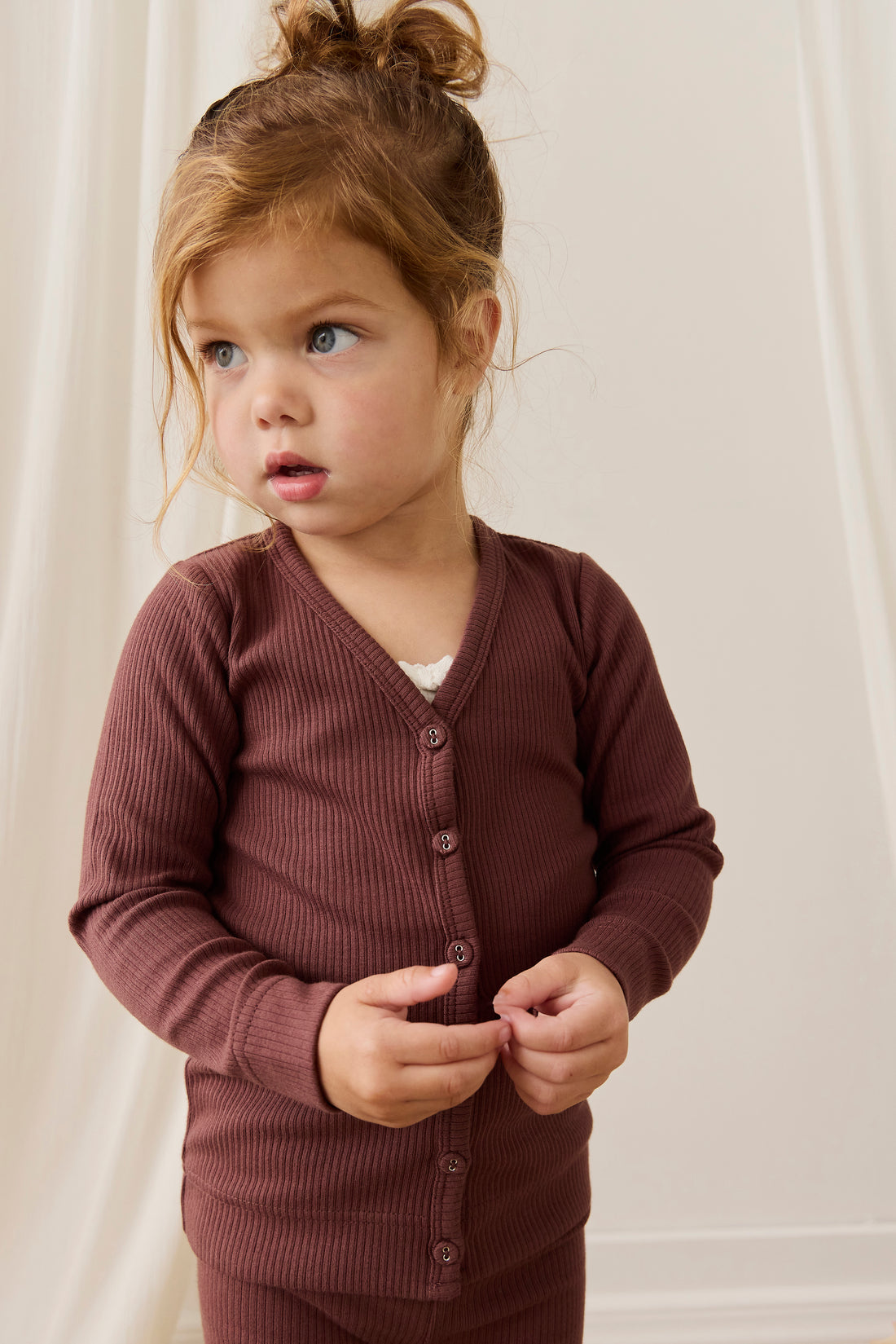 Organic Cotton Modal Cardigan - Burnt Cinnamon Childrens Cardigan from Jamie Kay NZ